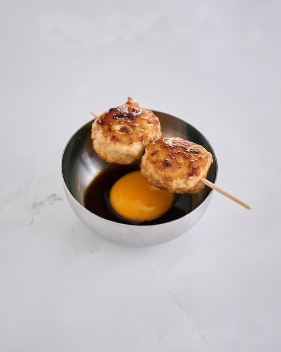 【365日豆皿つまみ】月見つくね｜6月 and recipeのたまごつまみ