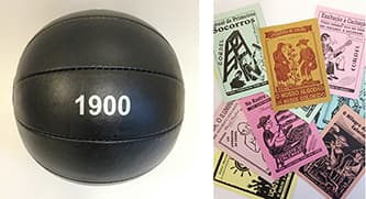 上／サッカーボール（1930/Brazil）13,000円。下左／サッカーボール（1900/Brazil）13,000円。下右／リテラトゥーラ・デ・コルデル各500円（IDÉE SHOP Nihonbashi TEL 03 3510 3047）。