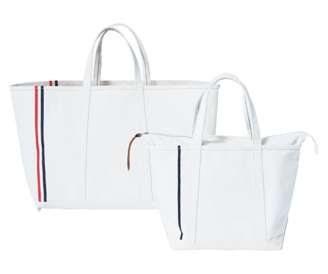 3サイズ、各サイズジッパー有無で2タイプ展開。左／22,500円、右／17,500円（raregem TEL 03 3748 1180）。公式サイト