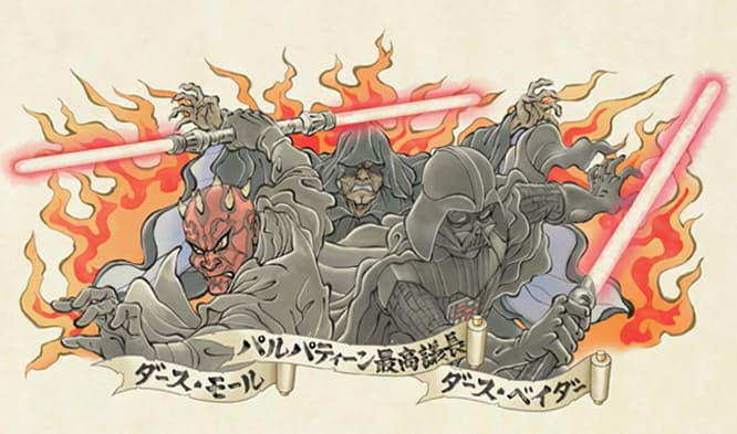 「シスねぶた」のデザイン画。実際のねぶたになった姿は、8月1日の前夜祭で発表される。©2015 Lucasfilm Ltd. &amp; TM. All Rights Reserved.