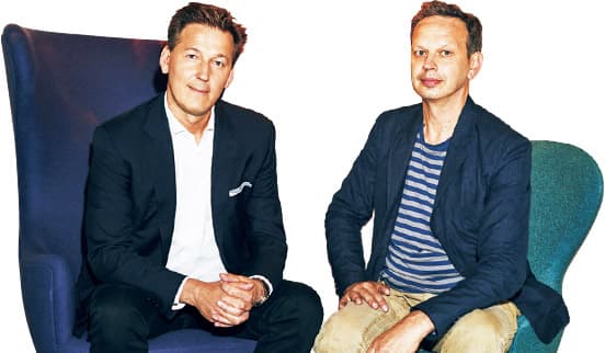 Tom Dixon（右）
トム・ディクソン　英国デザインシーンを牽引するプロダクトデザイナー。素材の特性を生かしつつ独創的なアイデアに落とし込むデザインは、英国的でありながら常にアバンギャルド。2002年自身のブランドを設立。

Pierre Marcolini（左）
ピエール・マルコリーニ　1995年ブリュッセルに〈メゾン・ピエール・マルコリーニ〉を創設以来、各地のグラン・クリュのカカオと厳選食材で創造するショコラに評価が高い。今年5月、ロンドンにも専門店をオープン。