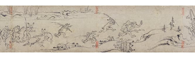 国宝 鳥獣人物戯画 甲巻 部分（平安時代・12世紀）京都・高山寺 5月19日〜6月7日展示場面