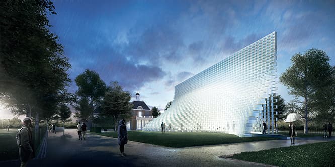 〈サーペンタイン・ギャラリー〉パビリオン《アンジップド・ウォール》©Bjarke Ingels Group(BIG)