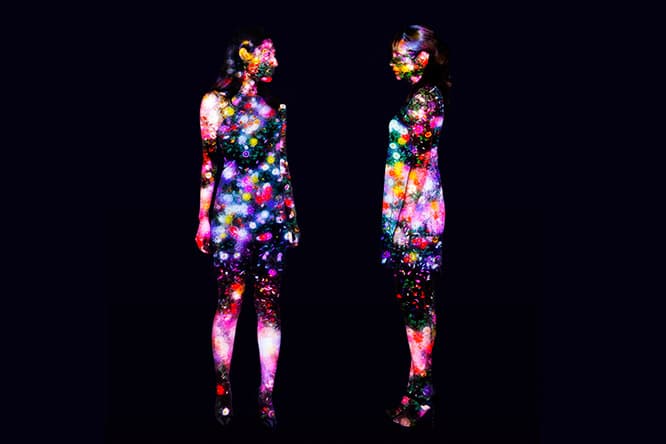 《Flowers on People》teamLab, 2016, Digitized Nature, Endless