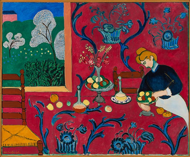 Henri Matisse, La Desserte, Harmonie en rouge, printemps-été 1908 ©Succession H. Matisse. Courtesy Hermitage Museum, St-Petersburg