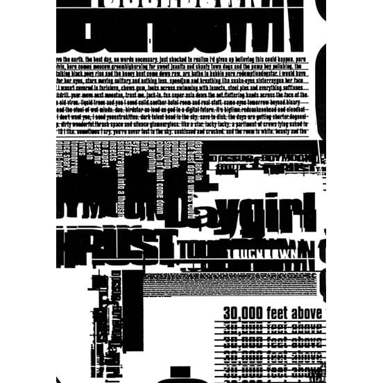 書籍『mmm… Skyscraper, I Love You』（1993年）の中ページ。混沌とした都市の様子を表現。　©tomato/underworld