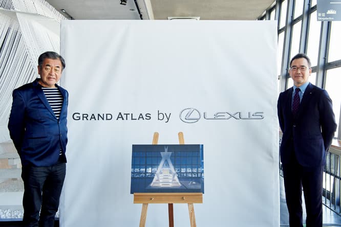 レクサス・インターナショナルの沖野和雄プロジェクト・ゼネラル・マネージャー（右）と建築家の隈研吾。