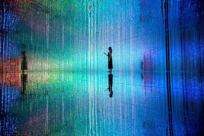 《Wander through the Crystal Universe》
teamLab, 2016, Interactive Digital Installation
