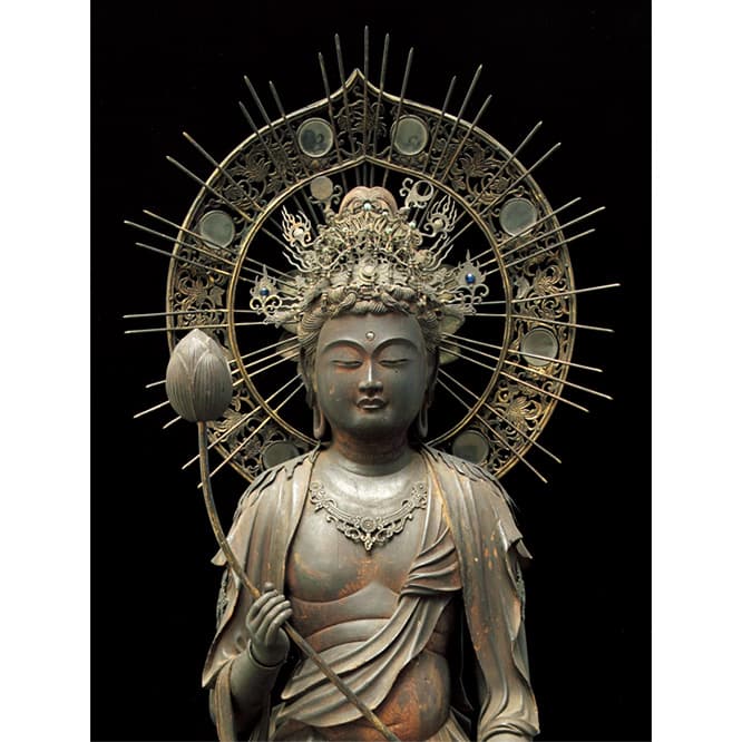 《弥勒菩薩立像》（部分）、像高82.0cm、鎌倉時代。