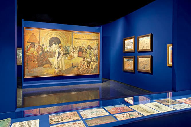 企画展示室では2018年2月4日まで開館記念展『ジャック・マジョレルのモロッコ』を開催。