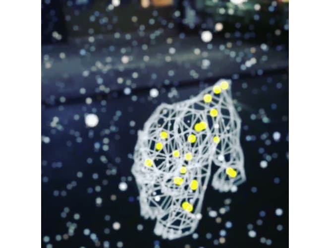 AR三兄弟の作品『触れる宇宙』。地球を触る作品はもうあったので、宇宙に触れるようにしました（アーティスト談）」。