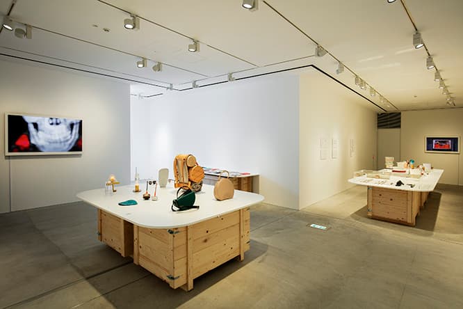 ギャラリー〈The Mass〉は荒木信雄が設計して2016年にオープン。この１階がメインの展示室で、屋外の階段を上った２階にも２つの展示室がある。