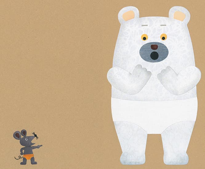 ツペラ ツペラの代表作『白くまのパンツ』（2012）のイラストレーション。
