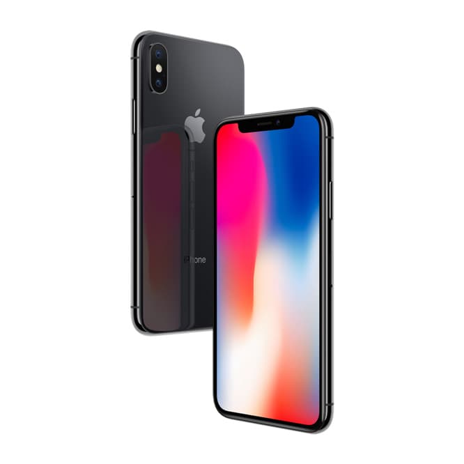 《iPhone X》スペースグレイ。
