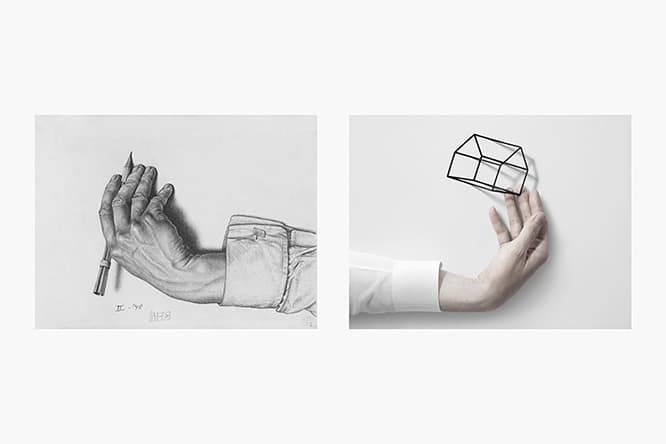 M. C. Escher Study for Drawing hands February 1948 pencil Escher Collection, Gemeentemuseum Den Haag, The Hague, the Netherlands (c) The M. C. Escher Company, the Netherlands. All rights reserved. 写真：吉田明広