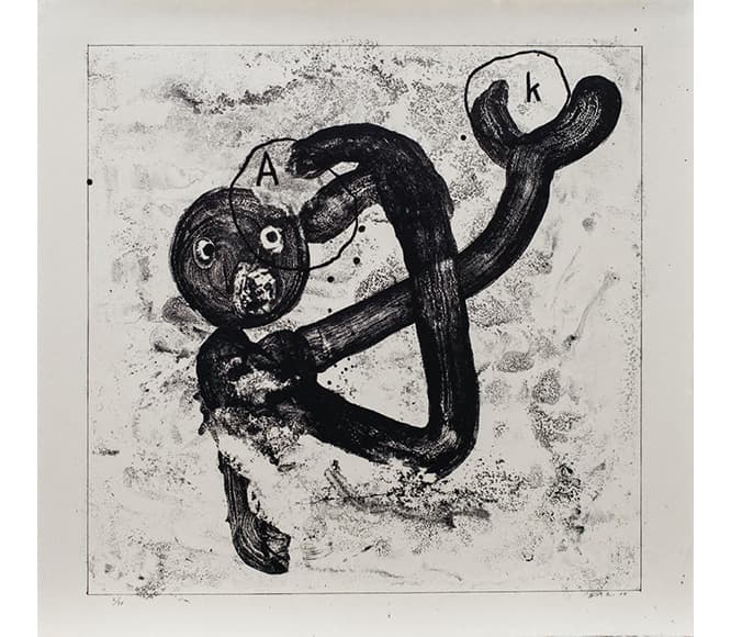 "A K" 2015 &nbsp;lithograph on Japanese paper &nbsp;60.0×60.0cm &nbsp;(c) David Lynch, Courtesy Item Editions