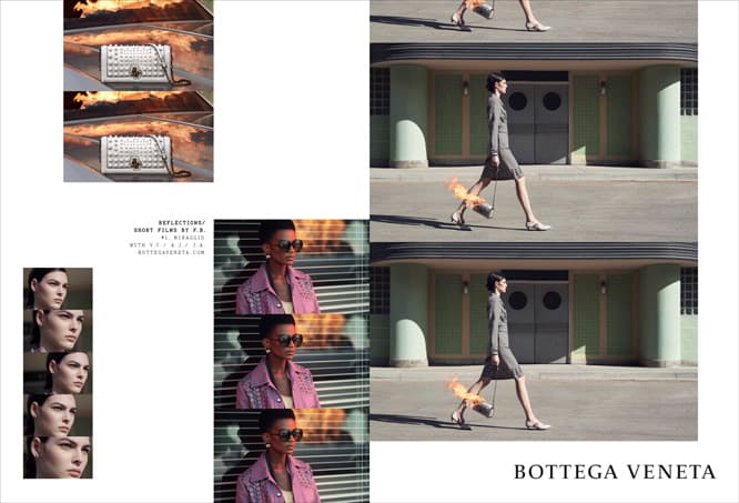 絵コンテを思わせるキャンペーンヴィジュアル。Courtesy of Bottega Veneta