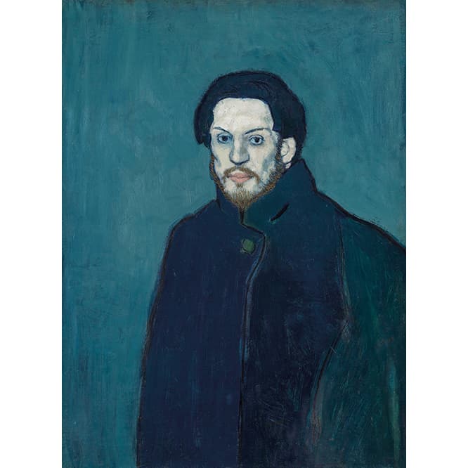 青ざめた自画像はピカソの当時の心象を映し出す。Pablo Picasso, Autoportrait, 1901
Oil on canvas, 81×60cm
Musée national Picasso-Paris
(c) Succession Picasso / 2018, ProLitteris, Zurich
photo_ ©RMN-Grand Palais (Musée national Picasso-Paris) / Mathieu Rabeau 
