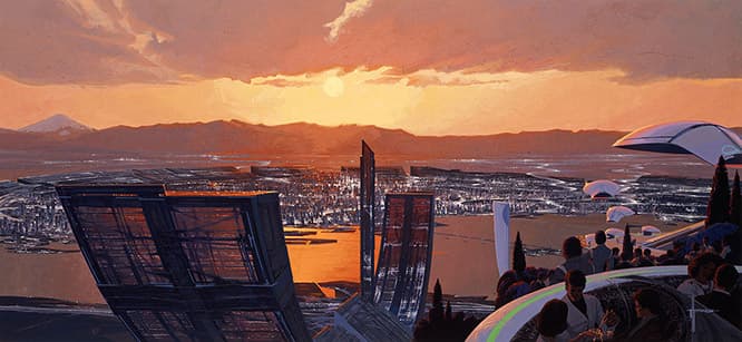「シド・ミード展 PROGRESSIONS TYO 2019」TOKYO 2040 © Syd Mead, Inc.