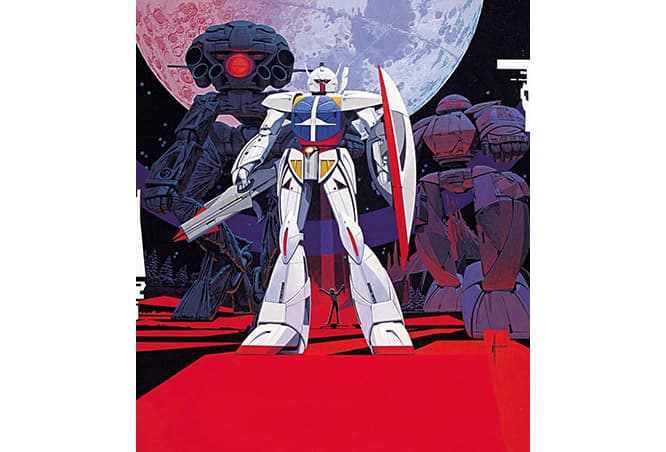 1999年に放送されたガンダムシリーズ「∀ガンダム」に登場する《∀ガンダム・ディアナ・カウンター・モビルフラット》。『∀ガンダム』© Syd Mead, Inc. © 創通・サンライズ