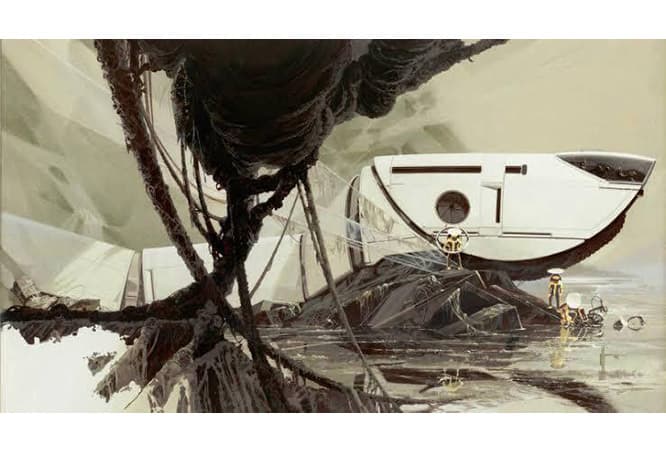 第4部「Memories Of The Future」。JUNGLE CRAWLER : 4 (Gouache)© Syd Mead, Inc.