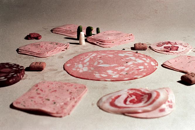 Peter Fischli and David Weiss, Fashion Show, 1979; from Wurst Series (Sausage Series) (c) Peter Fischli and David Weiss, Zurich 2018 . Courtesy Sprüth Magers, Berlin, Matthew Marks Gallery, New York and Galerie Eva Presenhuber, Zurich