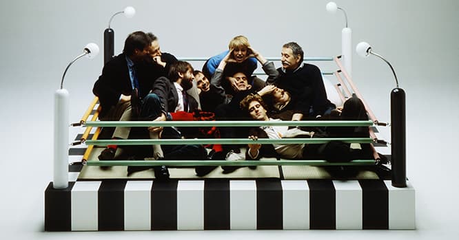Tawaraya" boxing ring by Masanori Umeda 1981 with the Designers of the Memphis Group - photo taken in 1981 (c) Studio Azzurro, Courtesy Memphis Srl