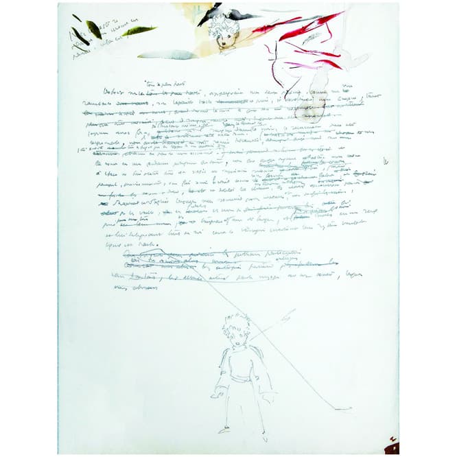 『星の王子さまのスケッチが描かれたノートのページ』　Le Petit Prince(R) The Little Prince(R) (C)Antoine de Saint Exupery Estate. Licensed by LPP612.