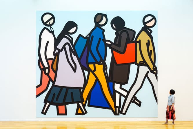 《Walking in New York 1》2019年。こちらはおよそ6×7メートルほどのサイズの大きな作品。天井の高さを存分に活かしている。

