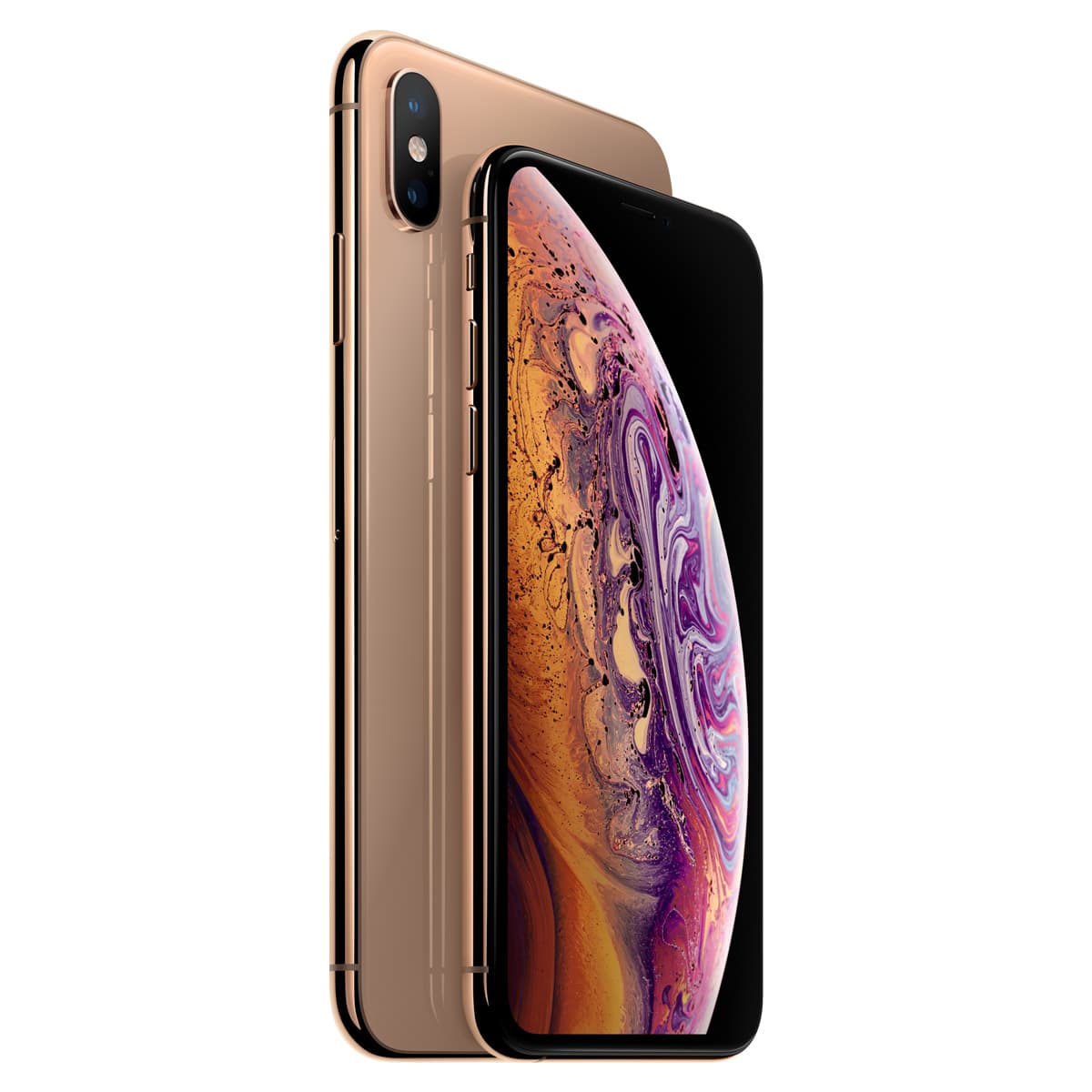 《iPhone XS Max》ゴールドと《iPhone XS》。