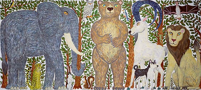 《春の祭典》 2016 年 パネル、アクリル、色鉛筆 ©Atsuhiko Misawa, Courtesy of Nishimura Gallery
