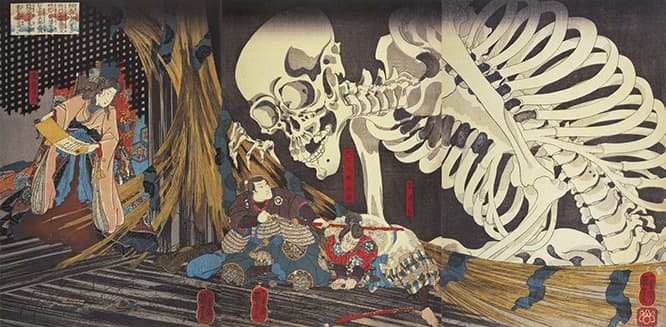 歌川国芳《相馬の古内裏》　江戸時代/弘化2-3年（1845-46）、大判錦絵3枚続　展示期間：2019年12月17日～2020年1月19日（東京会場）