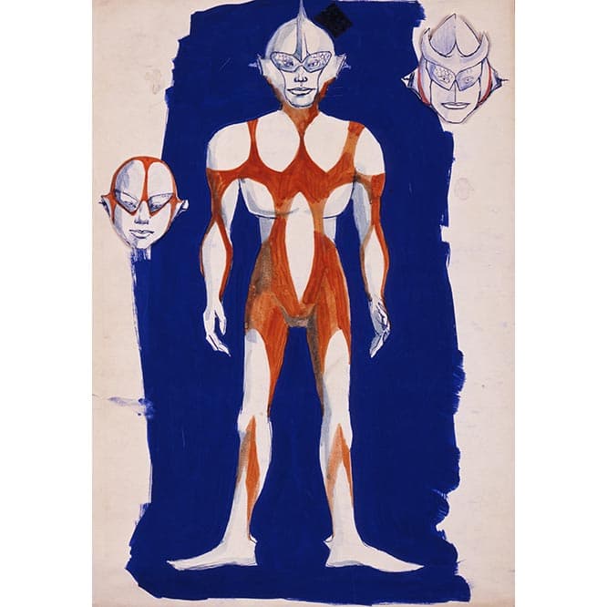 成田亨《ウルトラマン初稿》1966年（昭和41） ペン、水彩／紙 青森県立美術館 (c) Narita/TPC 前期展示（12月15日〜2月5日）