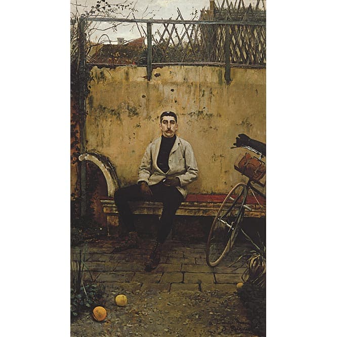 サンティアゴ・ルシニョル《自転車乗りラモン・カザス》1889年、サバデイ銀行　(c) Banco Sabadell Collection