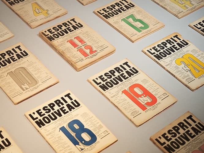 ル・コルビュジエとアメデ・オザンファンが手がけた雑誌『エスプリ・ヌーヴォー』。1920年から1925年までに、合計28号が発行された。
