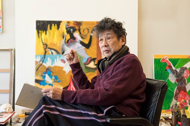 「絵本と浮世絵から日本の美術に入ったんです」と、横尾さん。 photo_Keiko Nakajima