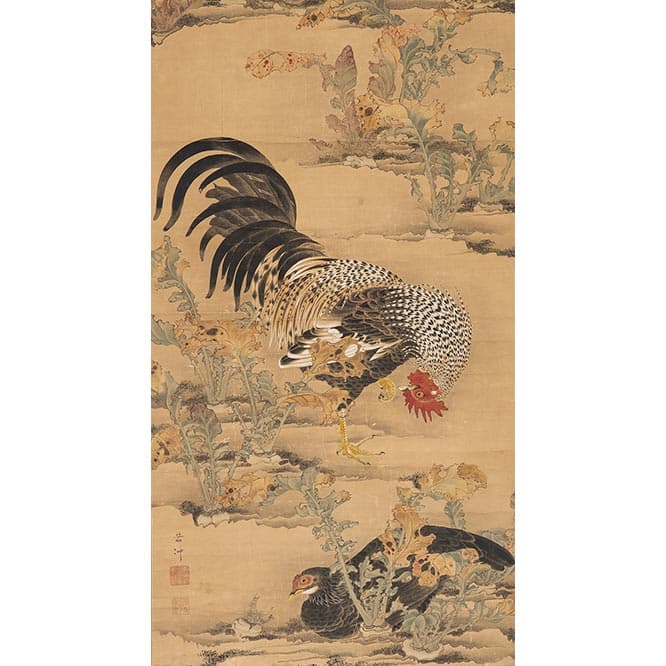 伊藤若冲《蕪に双鶏図》