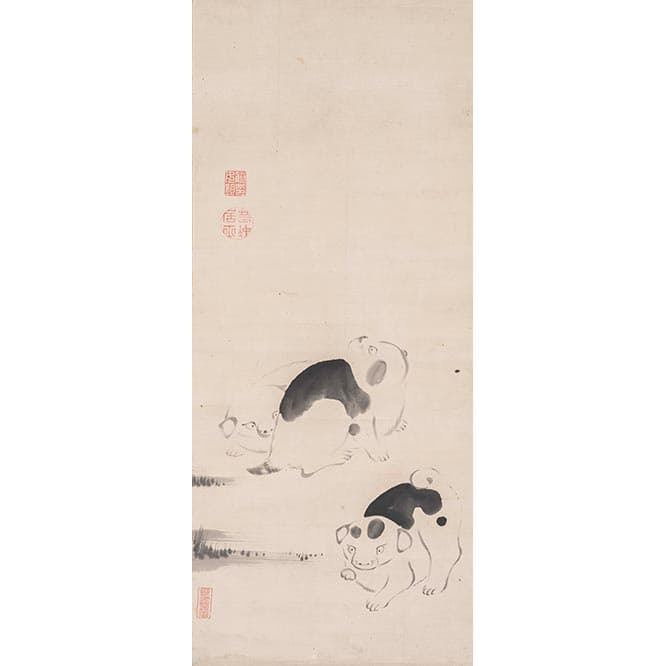 伊藤若冲《仔犬図》
