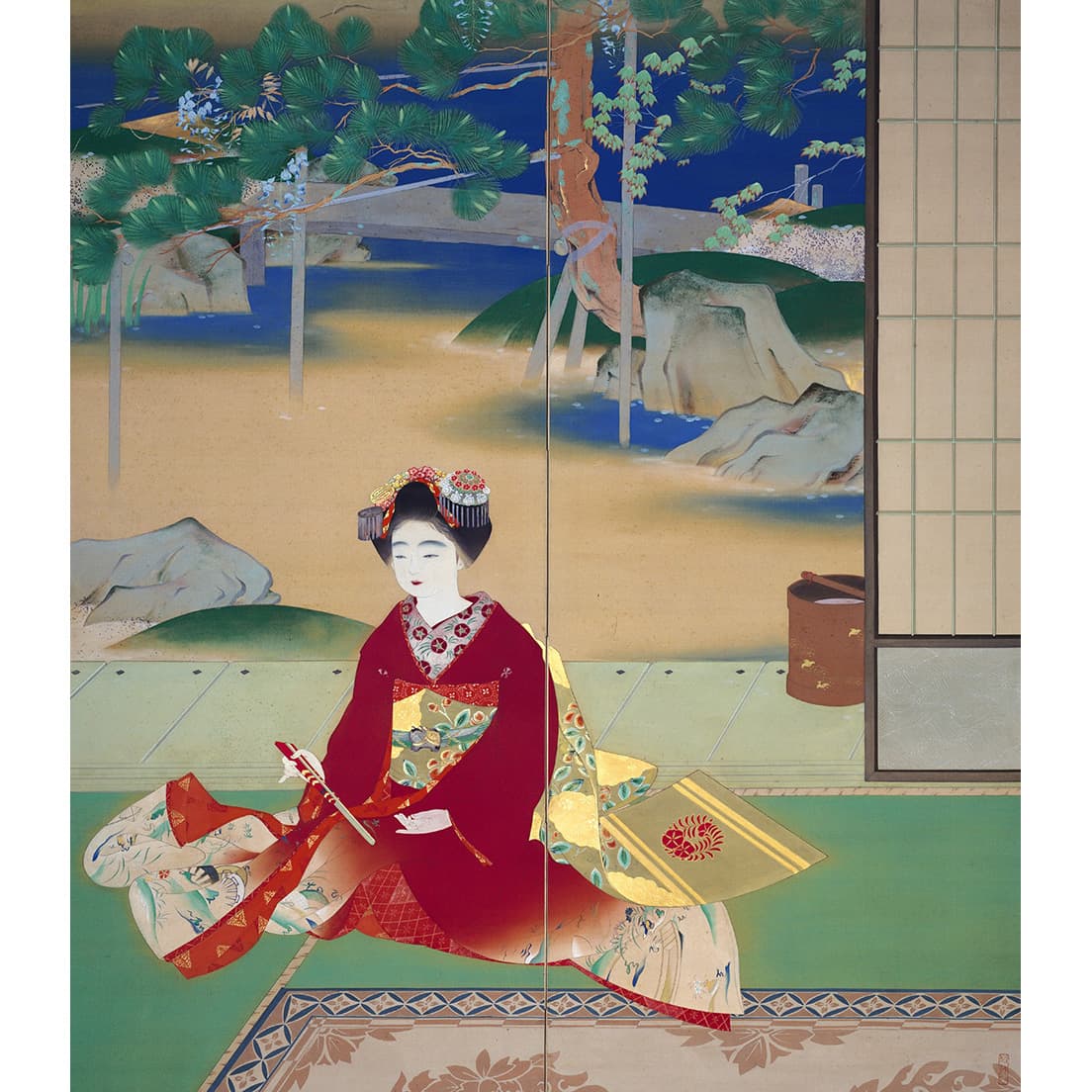 今展覧会で展示される作品たち。梥本一洋《餞春》（1928年）