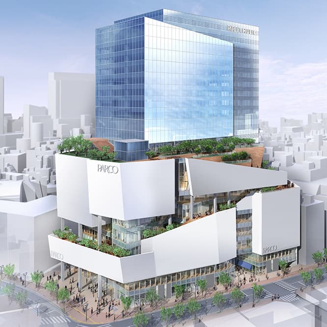 新生〈渋谷PARCO〉外観イメージ。　©2019, Takenaka Corporation