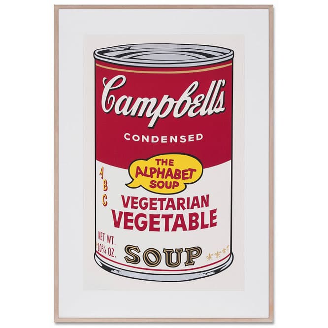 アンディ・ウォーホル（1928〜1987年）《Vegetarian Vegetable, from Cambell's soup II》2,500,000円〜3,500,000円。