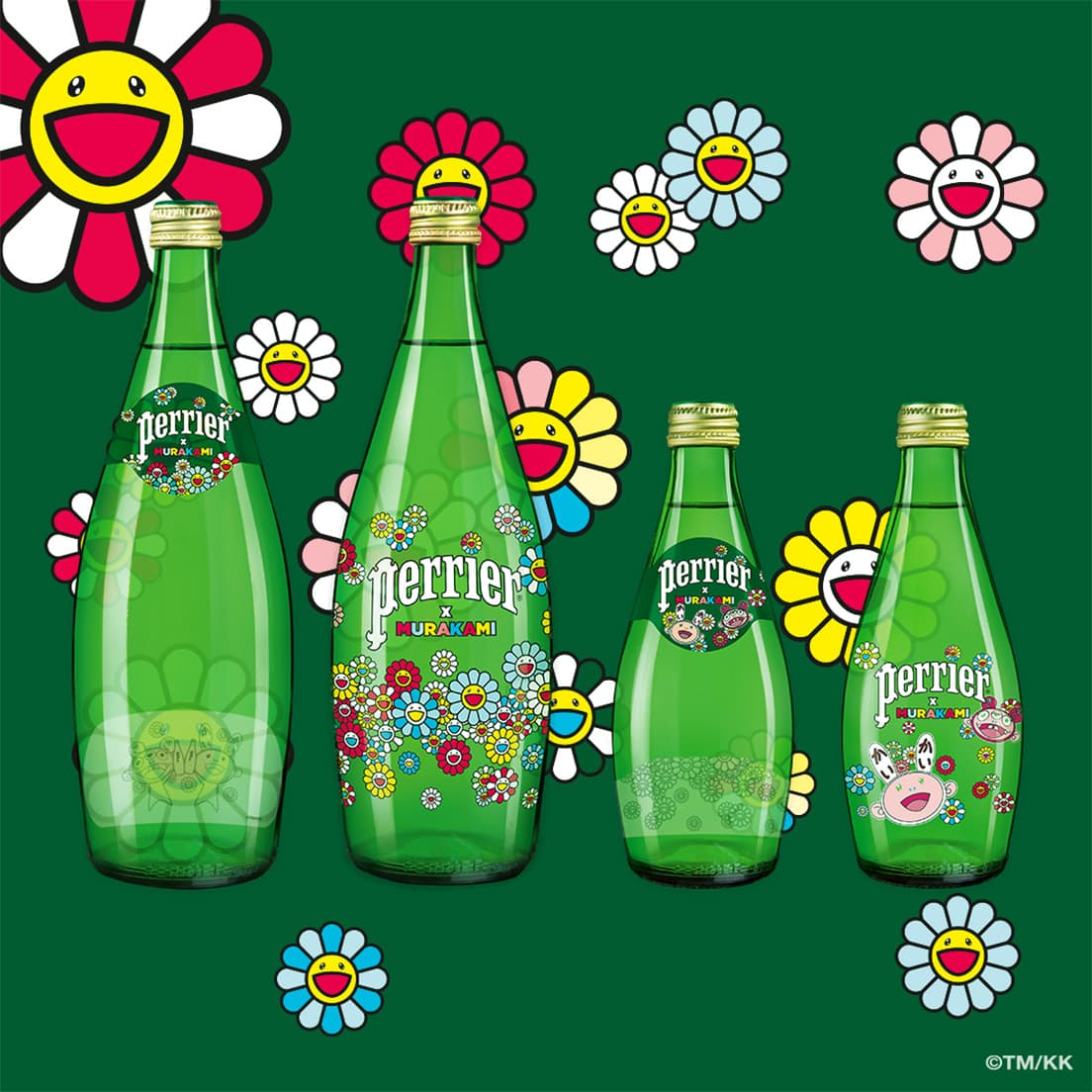 コラボレーションボトルのラインアップ。キャラクターラベル付きのデザインボトルは年末〜来春にかけて販売。750ml 305円、 330ml 180円。