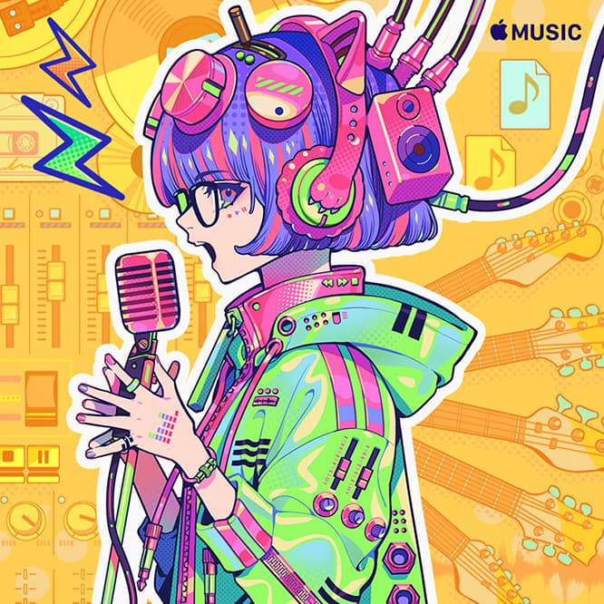 アニメソングを集めた人気プレイリスト「覇権アニソン」のカバーアートを手がけるのは、1991年生まれの秋赤音。実は、歌い手としての活動実績もある多才なアーティストだ。