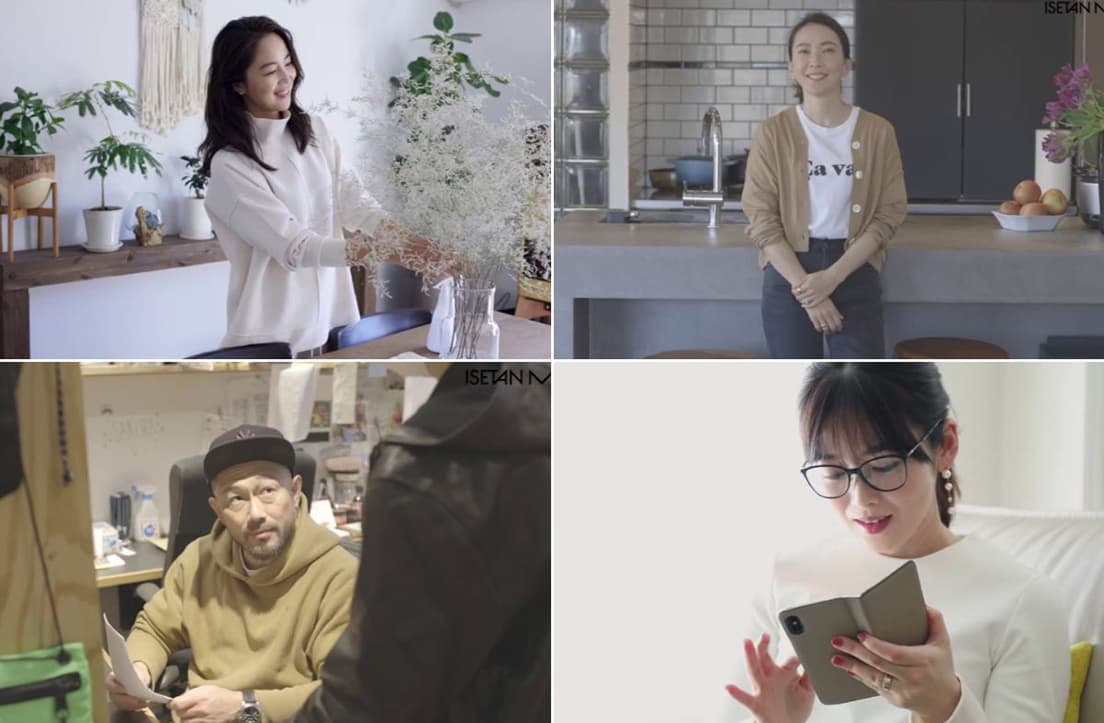 Youtubeチャンネル〈ISETAN MART MITSUKOSHI ISETAN〉のシリーズコンテンツ「ARTのある暮らし」では、アートを身近に楽しんでいる人々の暮らしのエッセンスを伝えている（左上／鈴木六夏、右上／高橋志津奈、左下／長崎勇平、右下／山本みらい）。