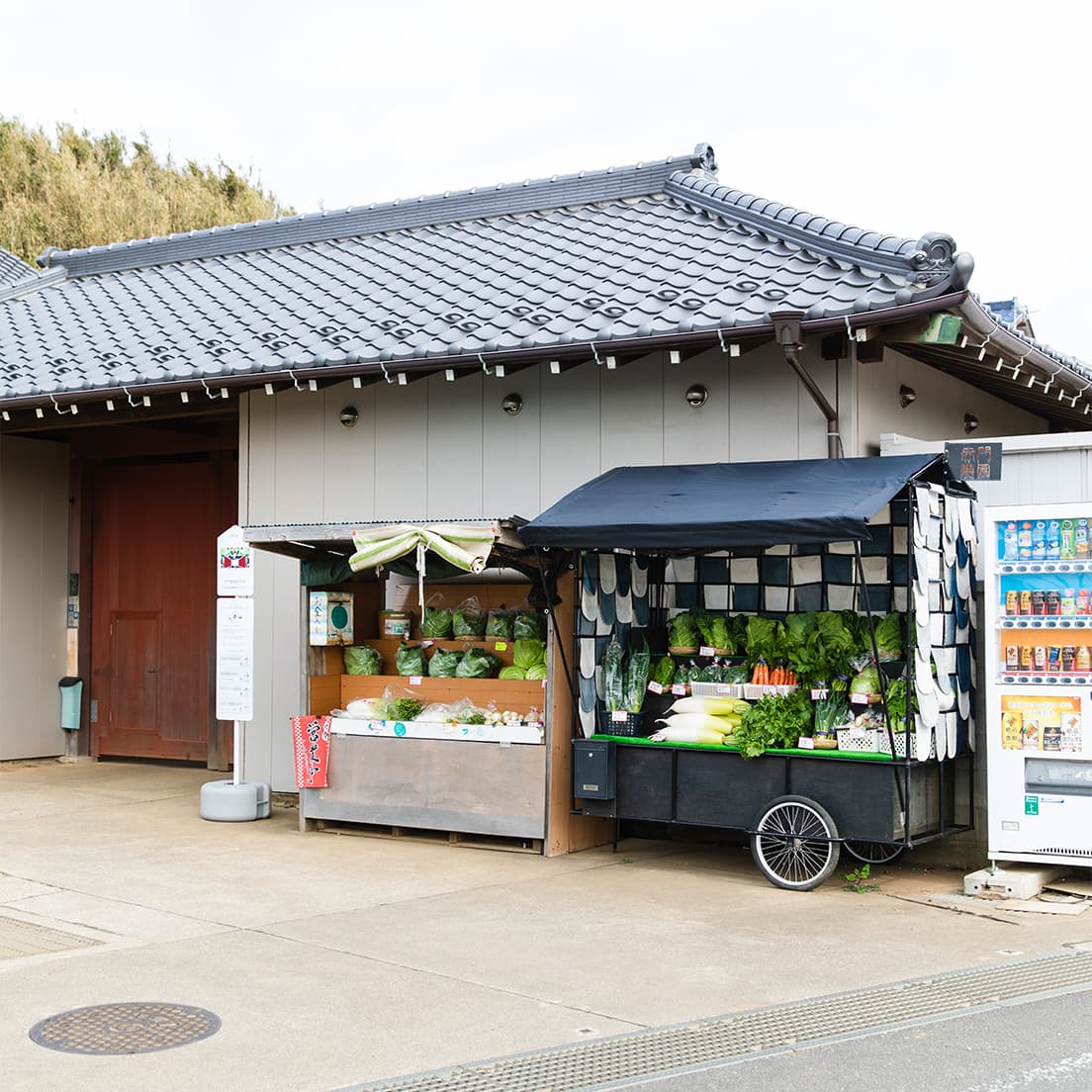 奥に見える“赤門”は、先代から引き継がれる農園のシンボル。