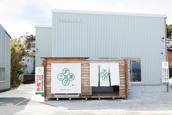 県道を挟んで三浦海岸の目の前に誕生した無人直売所〈shop PEEKABOO〉。