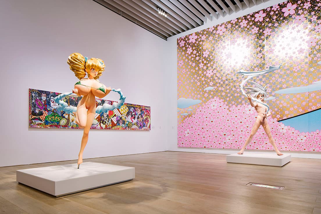村上 隆の名前を海外にも知らしめたフィギュア彫刻作品《ヒロポン》（左・1997年）と《右・マイ・ロンサム・カウボーイ》（1998年）。
