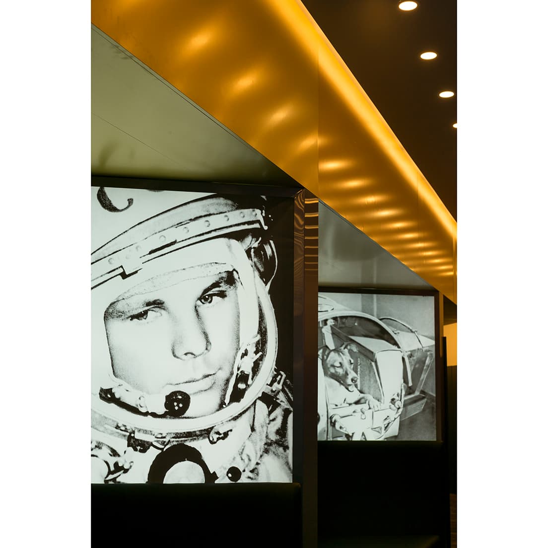 1961年、世界初の有人宇宙飛行を成し遂げたユーリイ・ガガーリンのイラスト。