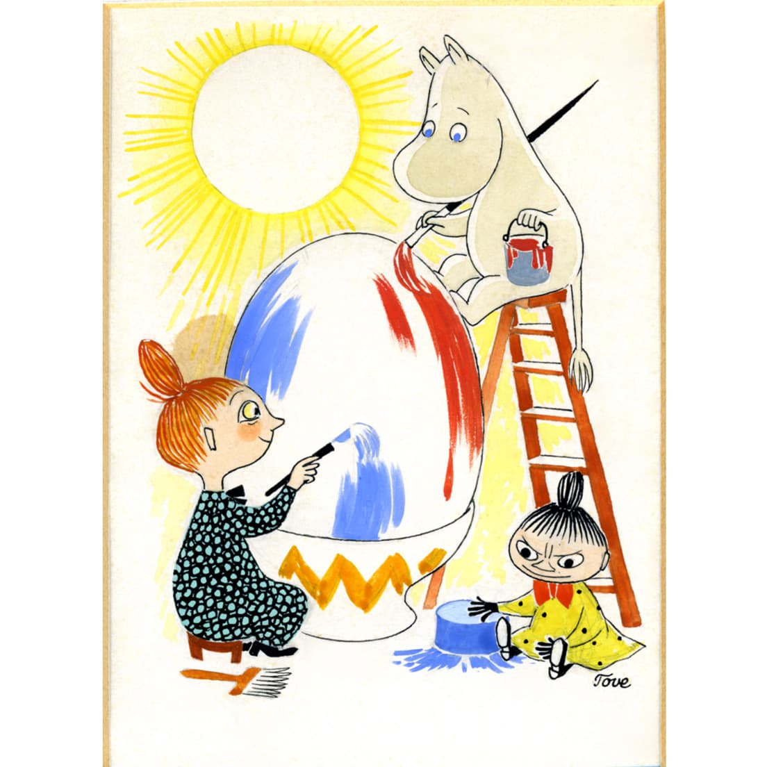 トーベ・ヤンソン　《イースターカード　原画》　1950年代　グワッシュ、インク・紙　ムーミンキャラクターズ社　©Moomin Characters™