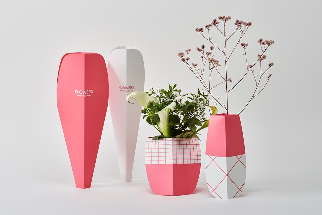 GREEN SPRINGS TAKEOFF-SITEのポップアップストアに登場する〈FLOWERS BAKE &amp; ICE CREAM by日比谷花壇〉のアンボックス。他にスニーカー専門店〈Kinetics〉、和のショップ〈Discover Japan Lab.〉、ベーカリー〈TRANSPARENTE〉とのコラボレーションストアが登場予定。